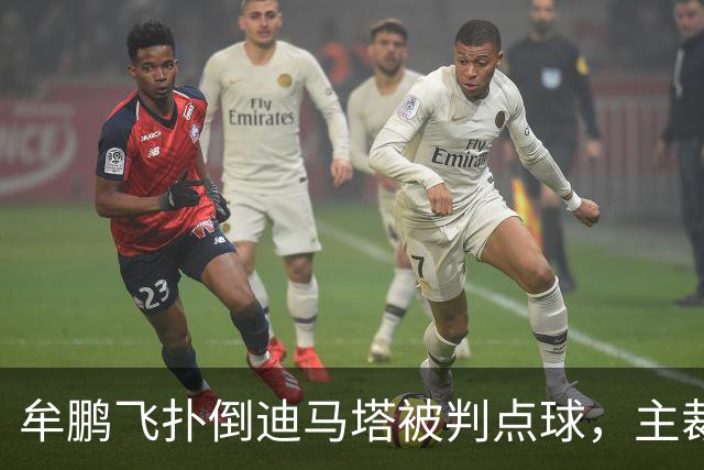 牟鹏飞扑倒迪马塔被判点球，主裁查看VAR后取消点球判罚